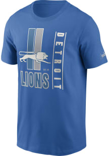 Nike Detroit Lions Blue REWIND LOCKUP Short Sleeve T Shirt