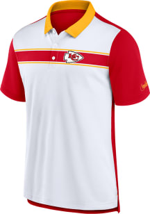 Nike Kansas City Chiefs Mens White REWIND PIQUE Short Sleeve Polo