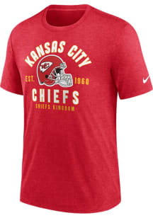 Nike Kansas City Chiefs Red BLITZ HELMET Short Sleeve Fashion T Shirt