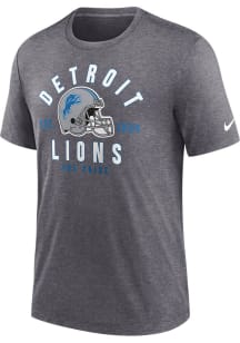 Nike Detroit Lions Grey BLITZ HELMET Short Sleeve Fashion T Shirt