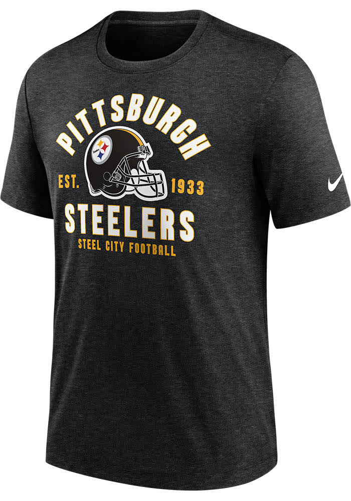 Official nike Men's Pittsburgh Steelers Blitz Helmet Black T-Shirt