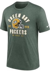 Nike Green Bay Packers Green BLITZ HELMET Short Sleeve Fashion T Shirt