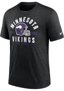 Nike Minnesota Vikings Black BLITZ HELMET Short Sleeve Fashion T Shirt