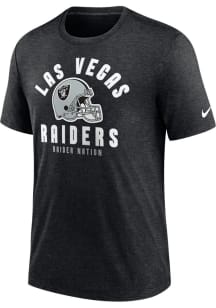 Nike Las Vegas Raiders Black BLITZ HELMET Short Sleeve Fashion T Shirt