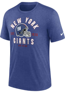 Nike New York Giants Blue BLITZ HELMET Short Sleeve Fashion T Shirt