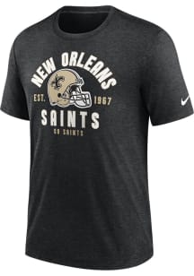 Nike New Orleans Saints Black BLITZ HELMET Short Sleeve Fashion T Shirt