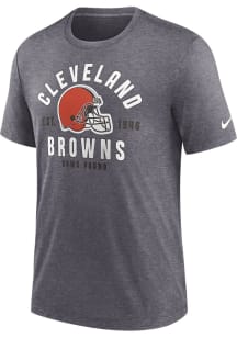 Nike Cleveland Browns Grey BLITZ HELMET Short Sleeve Fashion T Shirt