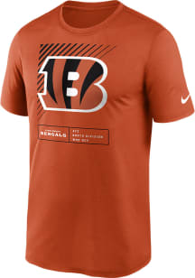 Nike Cincinnati Bengals Orange LEGEND YARD LINE CROP Short Sleeve T Shirt