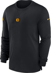 Nike Pittsburgh Steelers Black Sideline Player Long Sleeve Fashion T Shirt