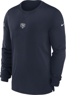Nike Chicago Bears Navy Blue Sideline Player Long Sleeve Fashion T Shirt