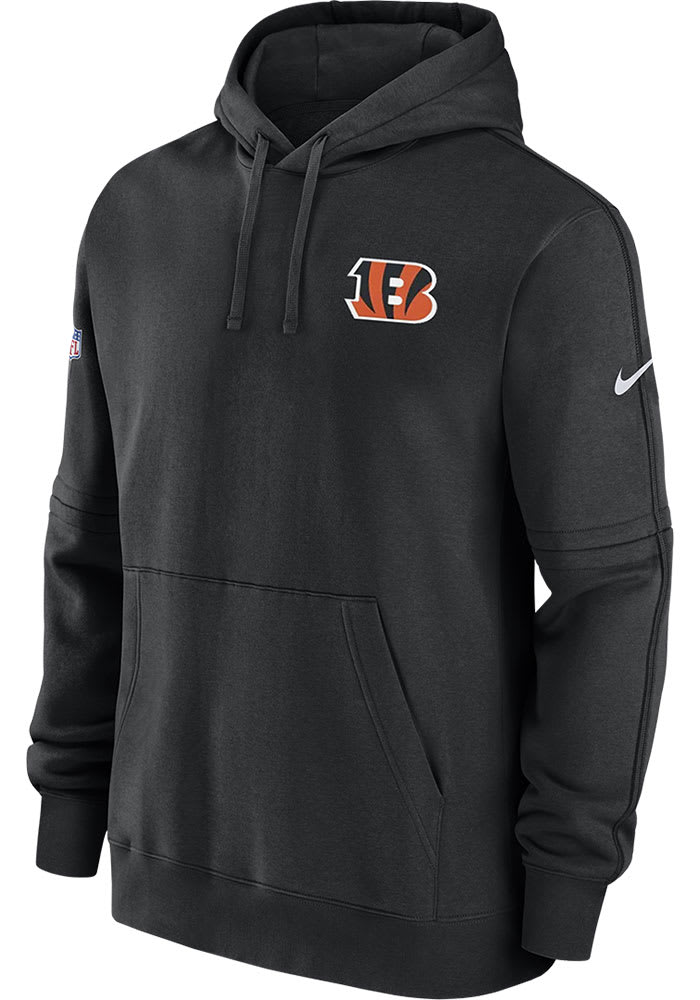 Men's Nike Black Cincinnati Bengals Sideline Club Fleece Pullover Hoodie Size: Small