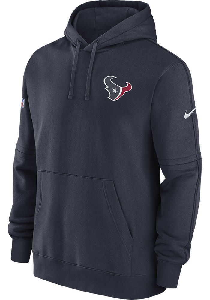 Men's Nike Navy Houston Texans Sideline Club Fleece Pullover Hoodie Size: Small