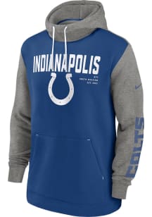 Nike Indianapolis Colts Mens Blue COLOR BLOCK Long Sleeve Hoodie