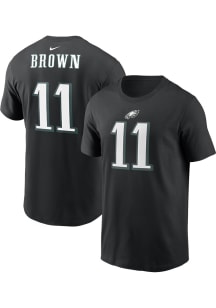 AJ Brown Philadelphia Eagles Black Name Number Short Sleeve Player T Shirt
