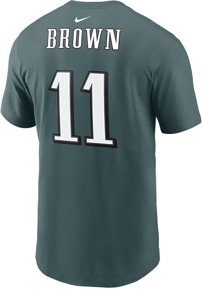 A.J. Brown Philadelphia Eagles Men's Black Name & Number Logo T-Shirt 