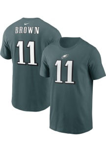 AJ Brown Philadelphia Eagles Green Name Number Short Sleeve Player T Shirt