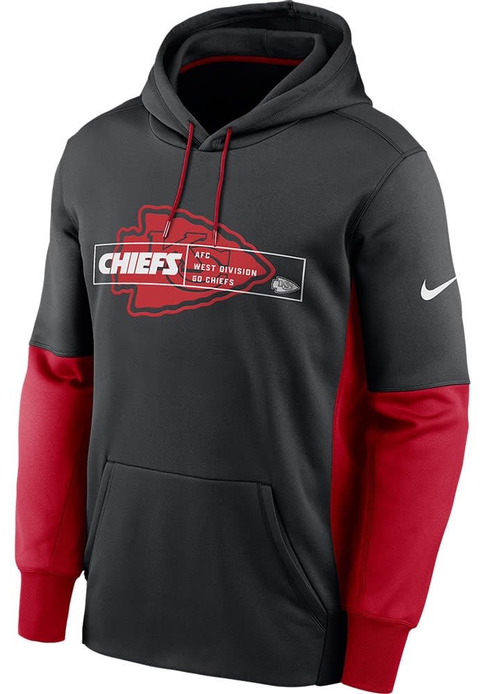 【NIKE】Kansas City Chiefs Men’sNikeThermaNFLPulloverHoodie Kansas City Chiefs Mens Nike BLACK THERMA COLOR BLOCK Hood