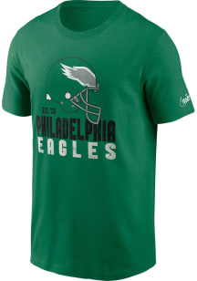 Nike Philadelphia Eagles Kelly Green HELMET ESSENTIAL Short Sleeve T Shirt