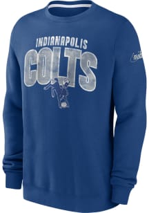 Nike Indianapolis Colts Mens Blue REWIND CLUB Long Sleeve Crew Sweatshirt