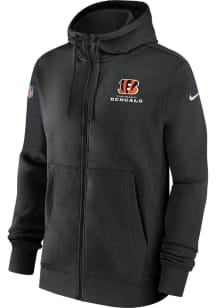 Nike Cincinnati Bengals Mens Black Sideline Club Fleece Long Sleeve Full Zip Jacket