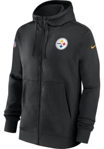 Nike Pittsburgh Steelers Mens Black Sideline Club Fleece Long Sleeve Full Zip Jacket