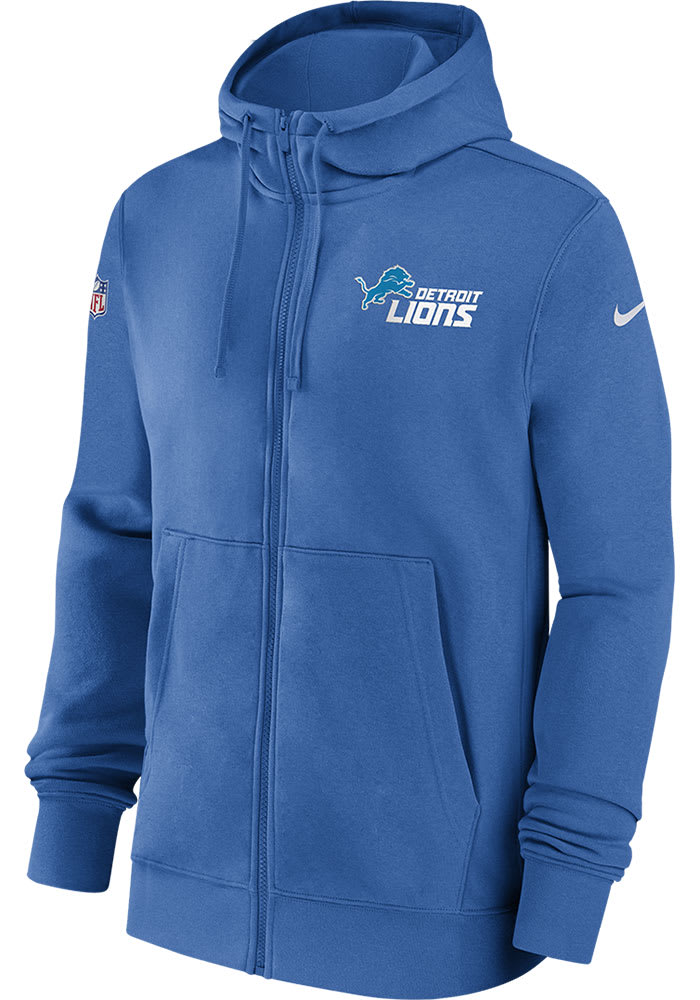 Nike Detroit Lions Sideline Club Fleece Full Zip - Blue
