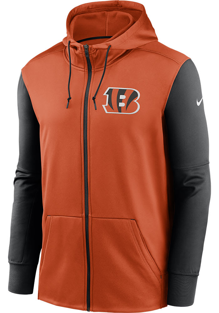 Nike Cincinnati Bengals Mens Black SIDELINE THERMA Long Sleeve Zip