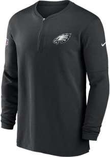 Nike Philadelphia Eagles Mens Black Sideline Dri-Fit Long Sleeve 1/4 Zip Pullover