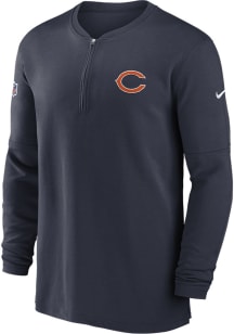 Nike Chicago Bears Mens Navy Blue Sideline Dri-Fit Long Sleeve 1/4 Zip Pullover