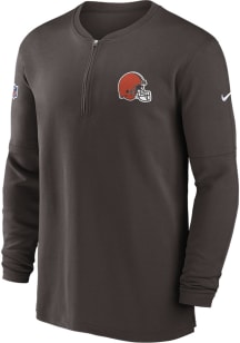 Nike Cleveland Browns Mens Brown Sideline Dri-Fit Long Sleeve 1/4 Zip Pullover