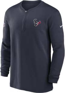 Nike Houston Texans Mens Navy Blue Sideline Dri-Fit Long Sleeve 1/4 Zip Pullover