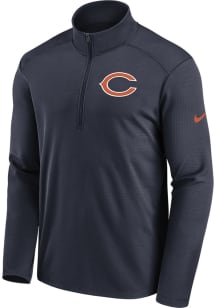 Nike Chicago Bears Mens Navy Blue PACER Long Sleeve 1/4 Zip Pullover