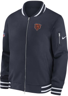 Nike Chicago Bears Mens Navy Blue Sideline Coach Bomber Medium Weight Jacket