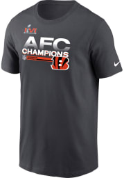 Nike Cincinnati Bengals Grey SBLVI TROPHY CONFERENCE CHAMPIONS Short Sleeve T Shirt