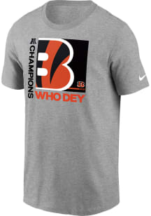 Nike Cincinnati Bengals Grey SBLVI TEAM SLOGAN Short Sleeve T Shirt