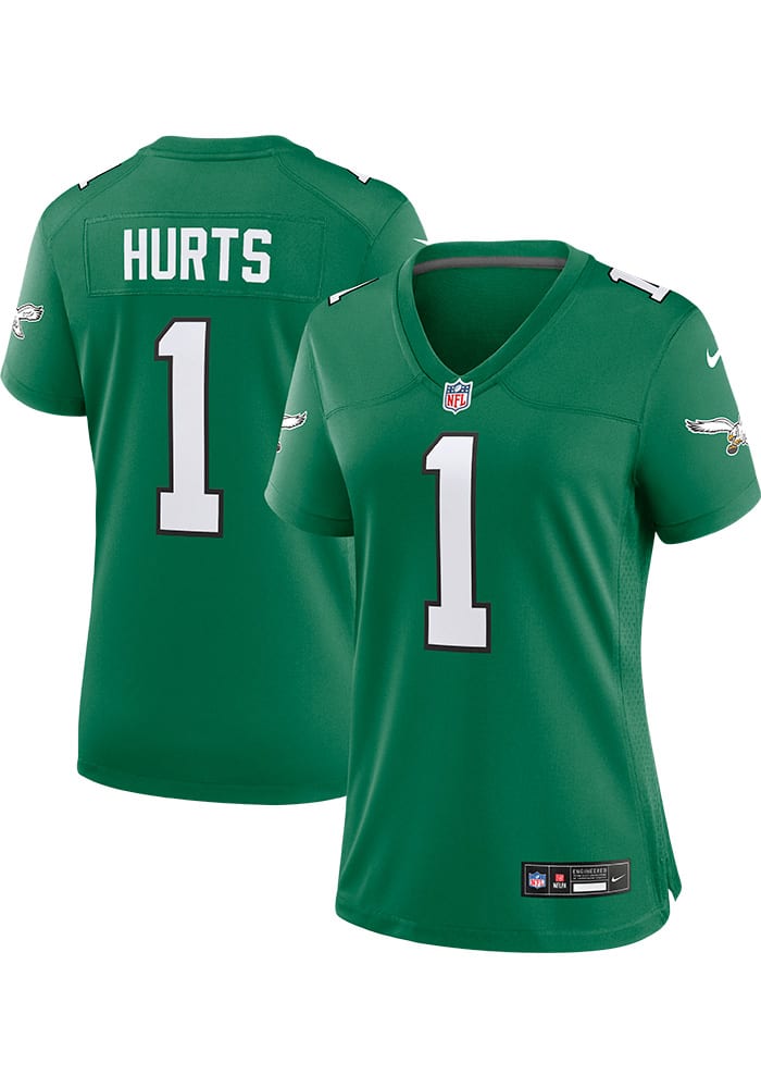 Philadelphia Eagles JALEN HURTS Vintage Throwback Football Jersey KELLY  GREEN