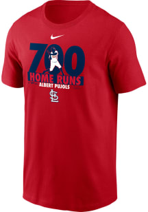 Albert Pujols St Louis Cardinals Red HOME RUN MILESTONE Short Sleeve Player T Shirt