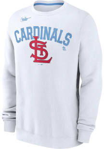 Nike St Louis Cardinals Mens White Cooperstown Long Sleeve Crew Sweatshirt