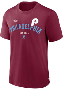 Nike Philadelphia Phillies Maroon Cooperstown Short Sleeve Fashion T Shirt