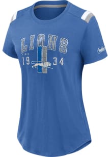 Nike Detroit Lions Womens Blue Historic Short Sleeve T-Shirt