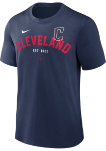 Nike Cleveland Guardians Navy Blue Cooperstown Short Sleeve Fashion T Shirt