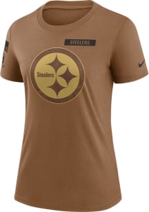Nike Pittsburgh Steelers Womens Brown Salute to Service Short Sleeve T-Shirt