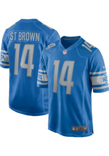 Amon-Ra St. Brown  Nike Detroit Lions Blue Home Game Football Jersey