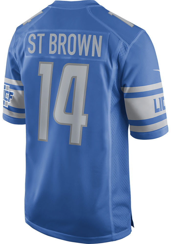 Nike Men's Detroit Lions Amon-Ra St. Brown #14 Blue Game Jersey