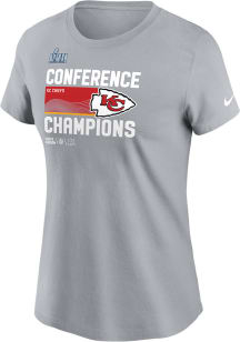 Nike Kansas City Chiefs Womens Grey 2022 Conference Champs Trophy Short Sleeve T-Shirt
