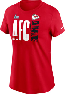 Nike Kansas City Chiefs Womens Red 2022 Conference Champs Iconic Short Sleeve T-Shirt
