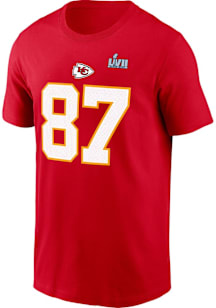 Travis Kelce Kansas City Chiefs Red 2022 Super Bowl Bound Short Sleeve Player T Shirt