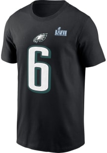 Devonta Smith Philadelphia Eagles Black 2022 Super Bowl Bound Short Sleeve Player T Shirt