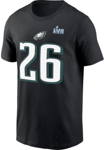 Miles Sanders Philadelphia Eagles Black 2022 Super Bowl Bound Short Sleeve Player T Shirt