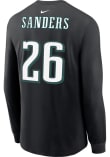 Miles Sanders Philadelphia Eagles Black 2022 Super Bowl Bound Long Sleeve Player T Shirt